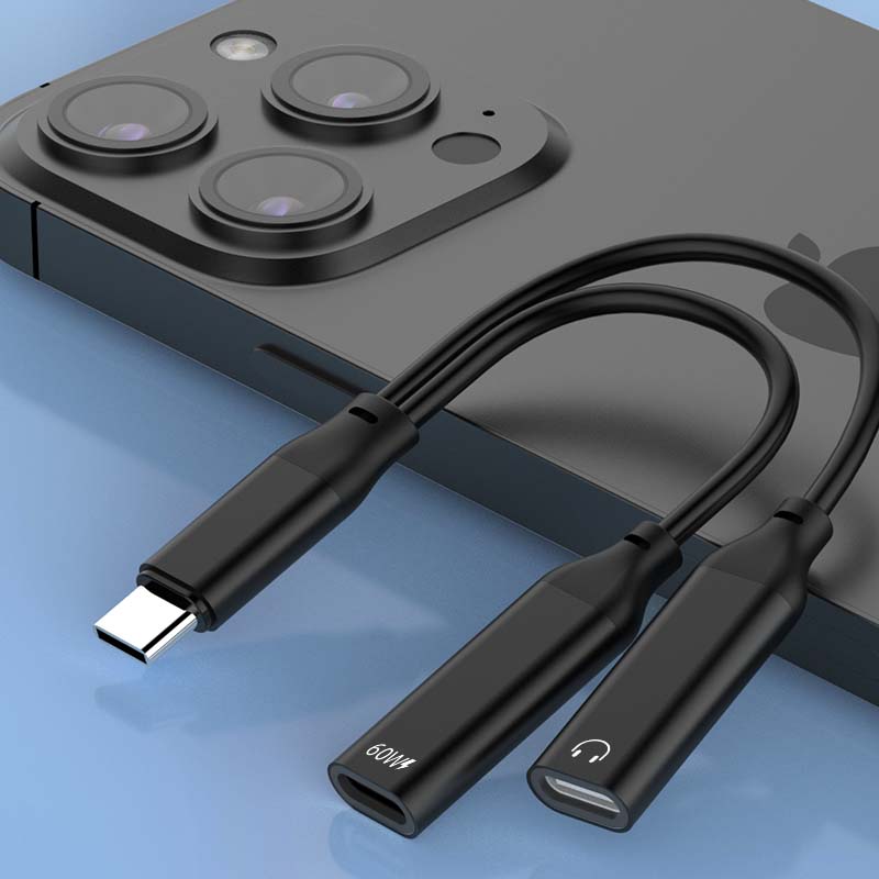 2-IN-1 TYPE CM to TYPE CF COMBO for PD Charging and AUX Adapter Cable - Audio Cable or Adapter - flitop.net