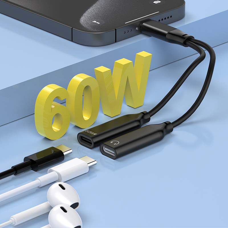 2-IN-1 TYPE CM to TYPE CF COMBO for PD Charging and AUX Adapter Cable - Audio Cable or Adapter - flitop.net