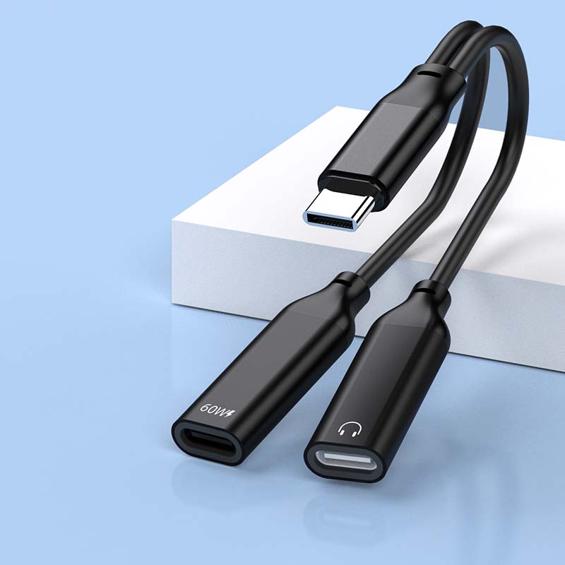 2-IN-1 TYPE CM to TYPE CF COMBO for PD Charging and AUX Adapter Cable - Audio Cable or Adapter - flitop.net