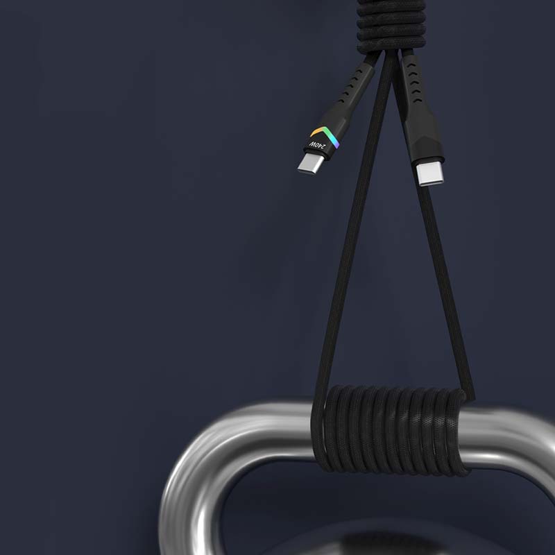 Rainbow Series Type-C to Type-C LED Light Nylon Braided PD Fast Charging Cable - TYPE C CABLE - flitop.net