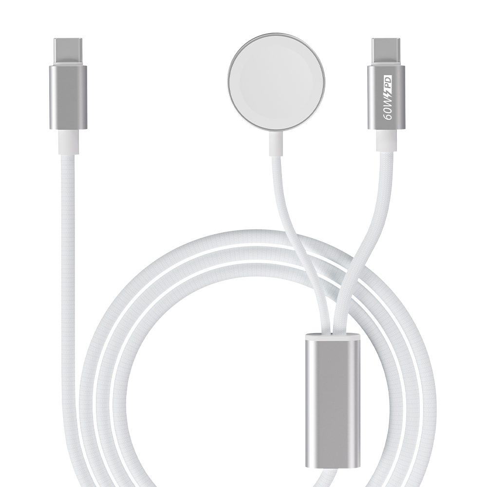 2-in-1 Type-C to Type-C & Watch Fast Charging Data Cable - MULTIHEAD CABLE - flitop.net