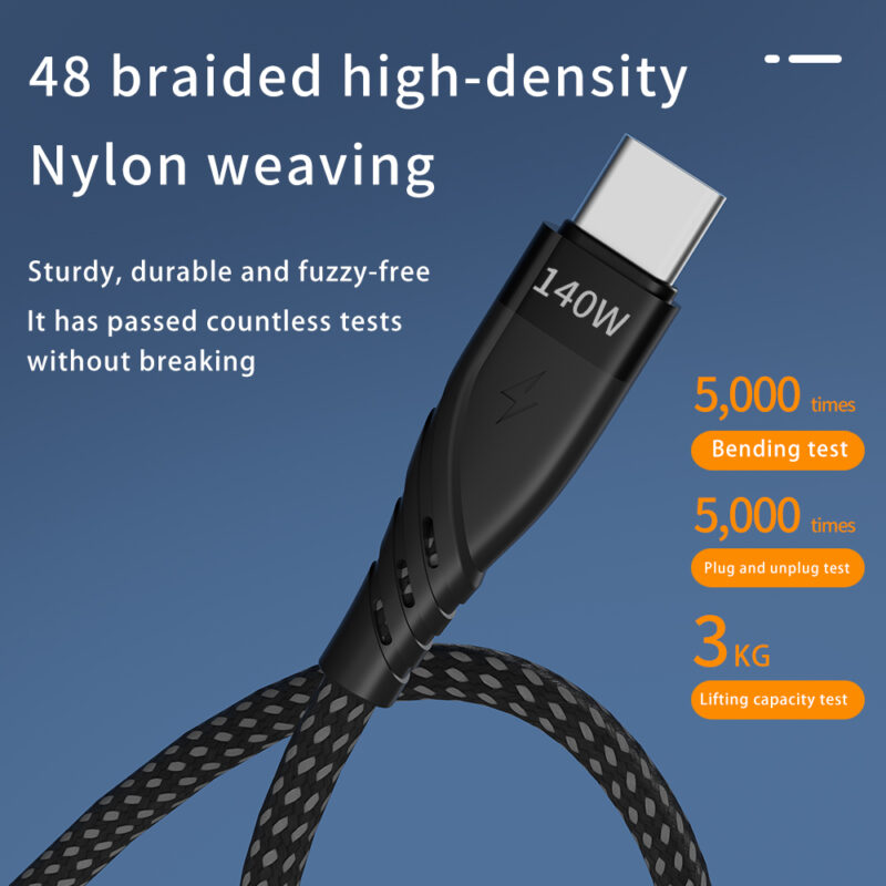CYCLONE Serie TYPE C 2-IN-1 Multi-function 140W PD Quick Charging Cable - MULTIHEAD CABLE - flitop.net