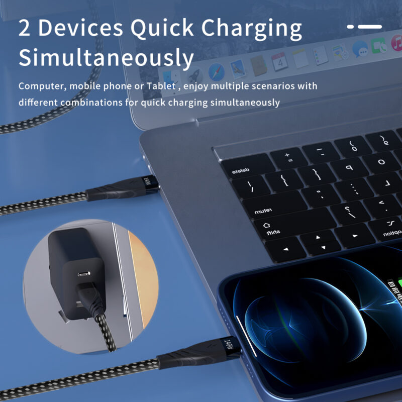 CYCLONE Serie TYPE C 2-IN-1 Multi-function 140W PD Quick Charging Cable - MULTIHEAD CABLE - flitop.net
