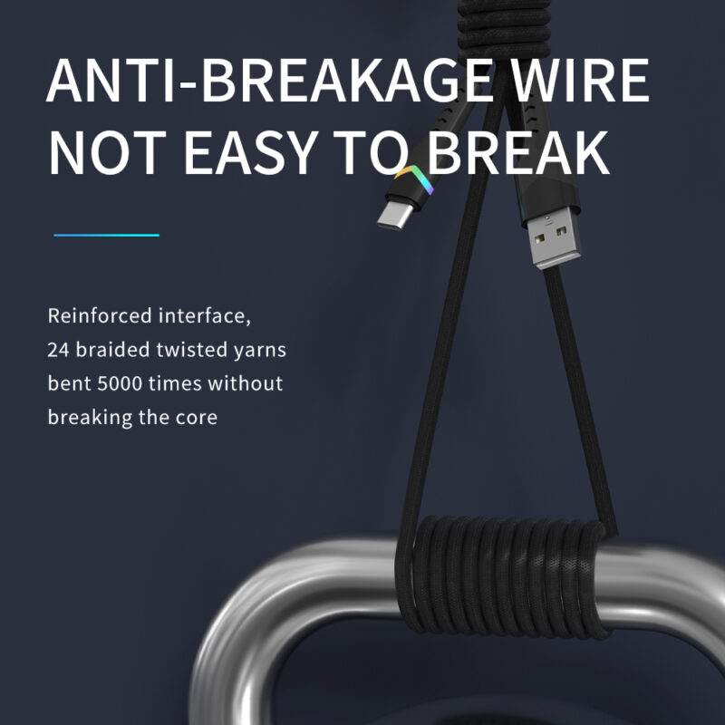 Rainbow Series USB AM/TYPE CM LED Light Nylon Braid QC 3.0 Quick Charging Cable - IPHONE CABLE - flitop.net