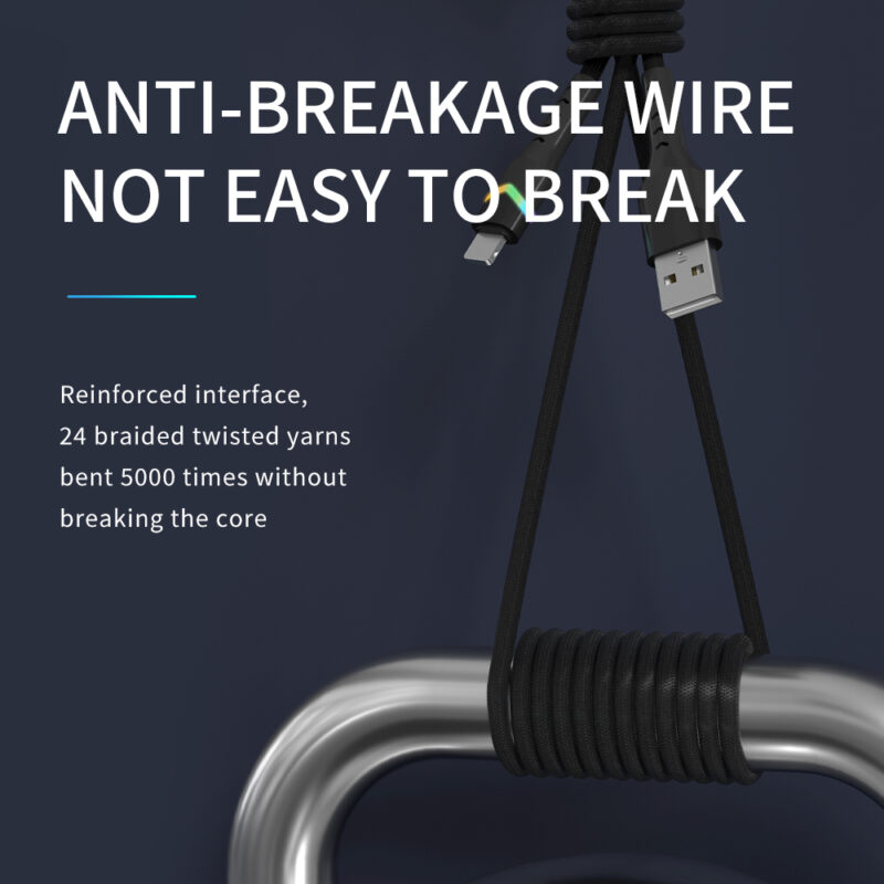 Rainbow Series USB AM/8 PIN LED Light Nylon Braid Quick Charging Cable - IPHONE CABLE - flitop.net