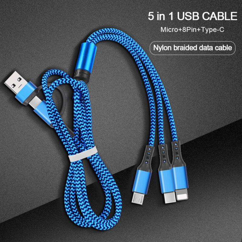 GUARD Serie 2 in 3 Nylon Braid universal charging cable - IPHONE CABLE - flitop.net