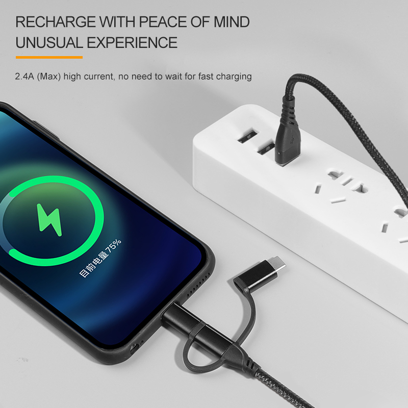 CYCLONE Serie 5 in 1 Armature braid universal USB Data Cable - IPHONE CABLE - flitop.net
