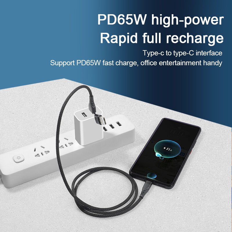 CYCLONE Serie  2 in 1 Armature braid TYPE CM+USB AM Adapter to TYPE CM PD Quick Charging Cable - IPHONE CABLE - flitop.net