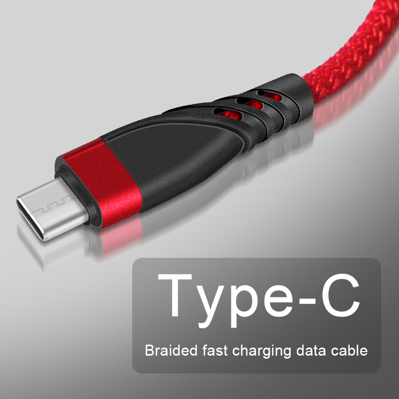 كابل بيانات وشحن من سلسلة CYCLONE، من نوع USB A ذكر إلى Type C ذكر، مصنوع من نسيج نايلون مضفر</t...