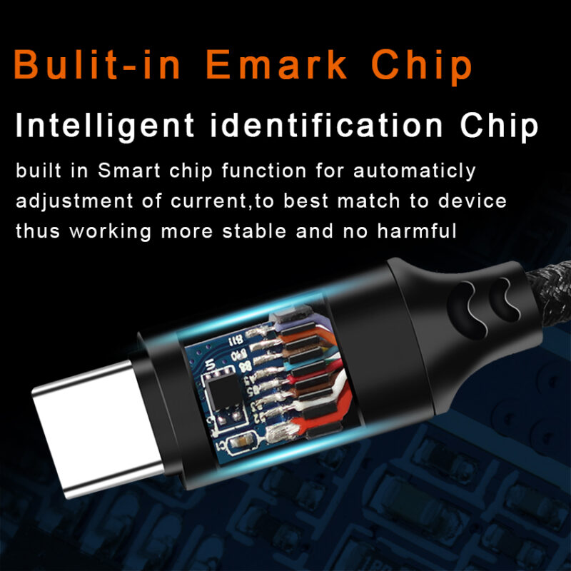 TYPE C to Type C nylon braided 5A 240W PD Charging and Data Cable with EMARK - TYPE C CABLE - flitop.net