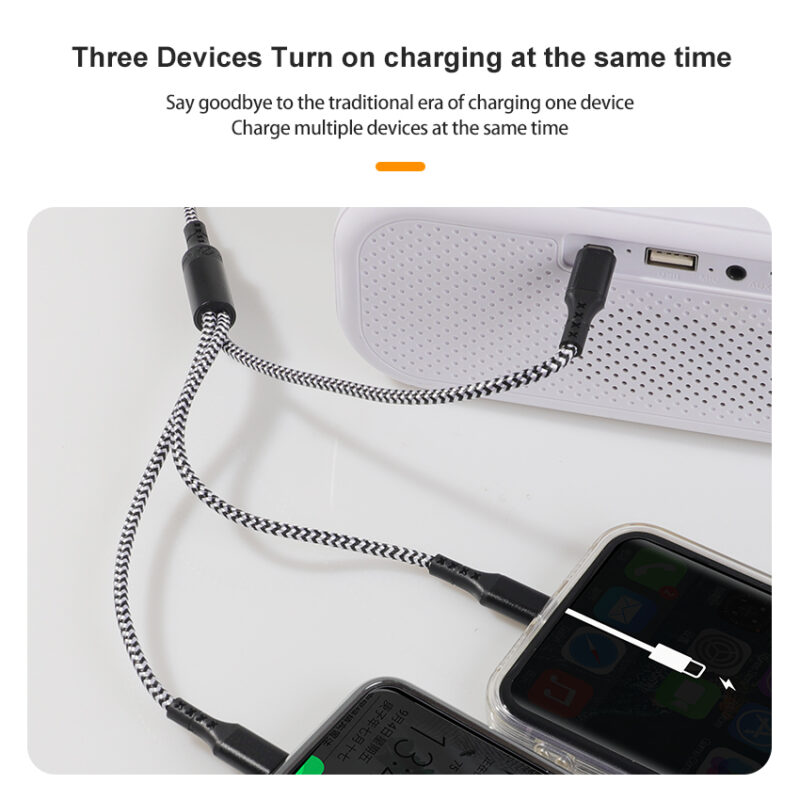 GUARD Serie 2 in 3 Nylon Braid universal charging cable - IPHONE CABLE - flitop.net