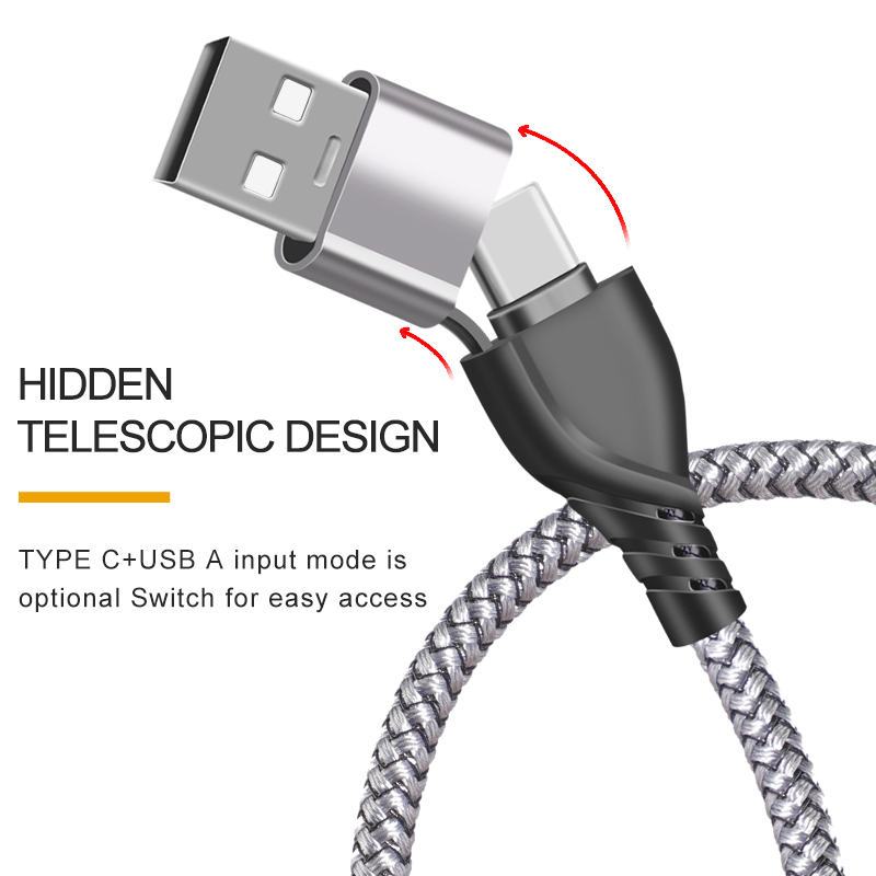Cable de carga USB universal con trenzado de armadura «CYCLONE Serie 2 en 3»</trp-post-con...