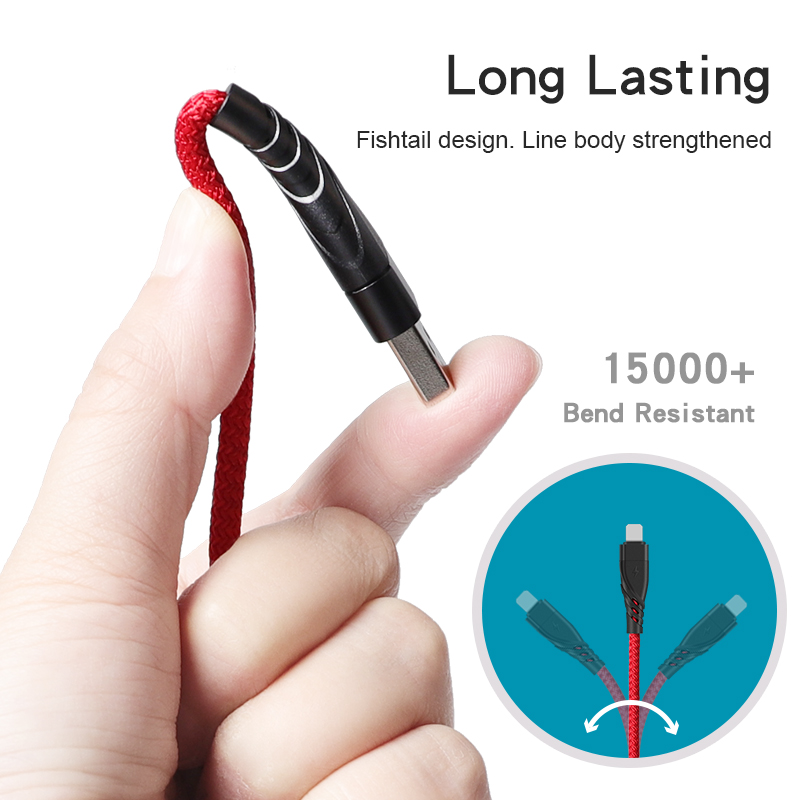 CYCLONE Serie Nylon braid USB A male to Lighting male 8 pin cable - IPHONE CABLE - flitop.net
