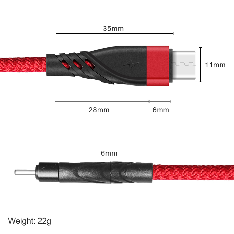 CYCLONE Serie Nylon braid TYPE C male to male PD Fast Charging usb cable - IPHONE CABLE - flitop.net