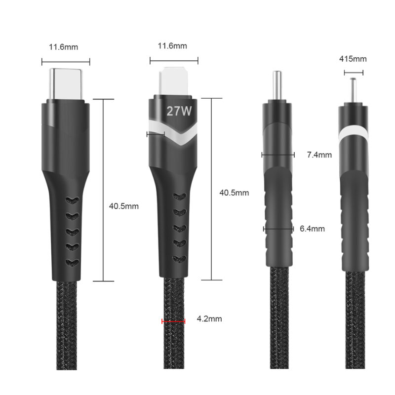 Rainbow Series TYPE CM to Lightning 8 PIN LED Light Nylon Braid PD Quick Charging Cable - IPHONE CABLE - flitop.net