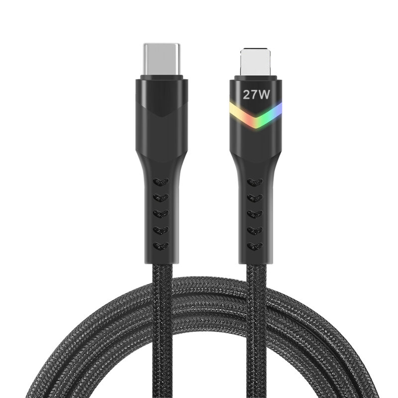 Rainbow Series TYPE CM to Lightning 8 PIN LED Light Nylon Braid PD Quick Charging Cable - IPHONE CABLE - flitop.net
